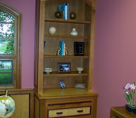 Office suite bookcase with file drawers