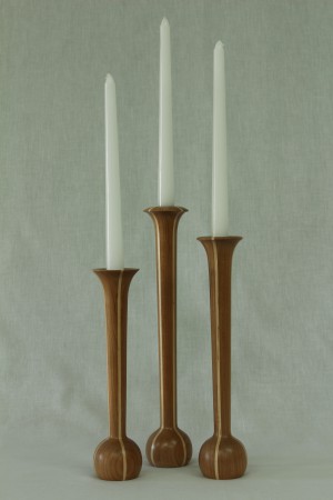 Candle stick set in cherry with maple accents