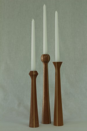 Candle stick set in mahogany with maple accents